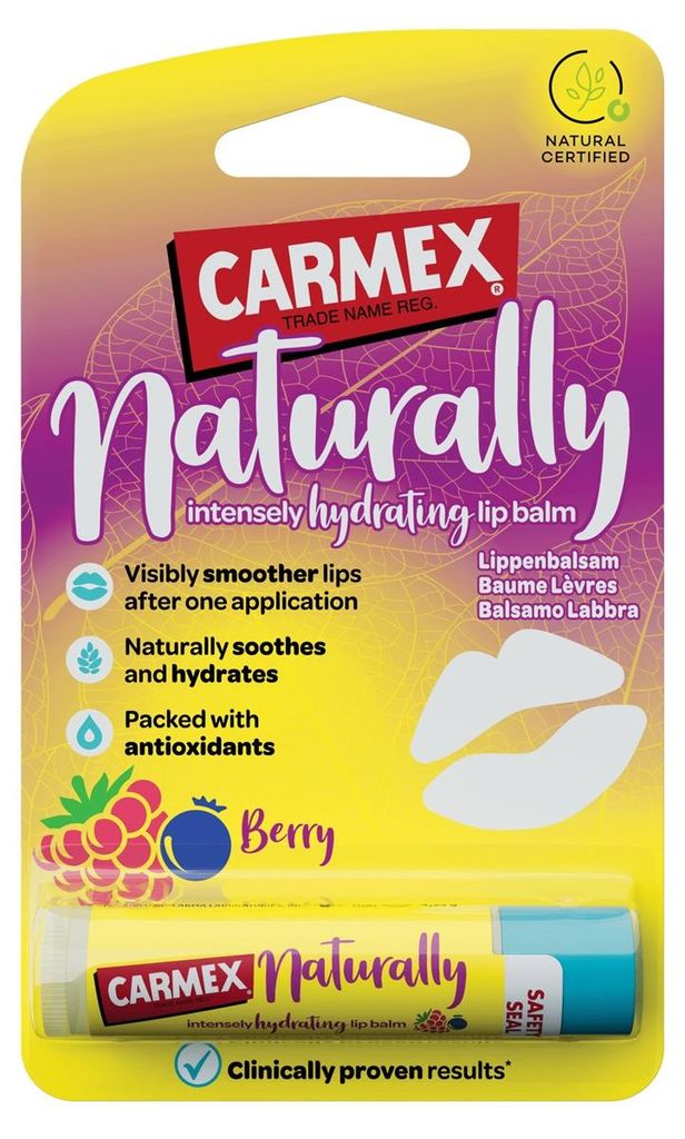 Carmex Lippenbalsem Naturally Berry Stick (4,25 gr) Productafbeelding 