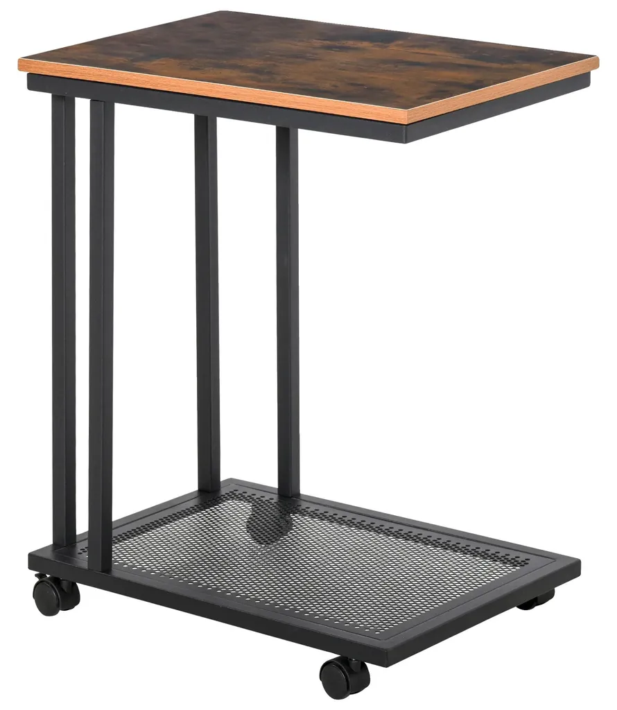 Table d'appoint industrielle 51x36x65 cm en métal noir - Loft7