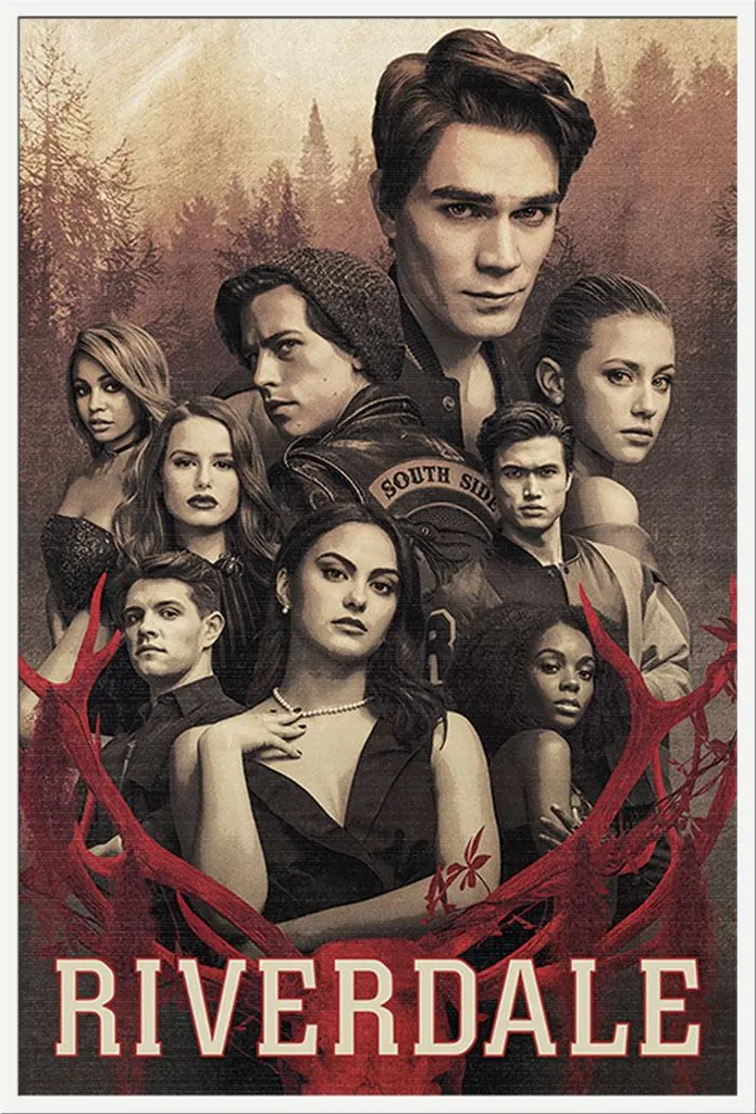 Cadre Photo Blanc Shinsuke avec Poster Riverdale Vitre Acrylique 61x91