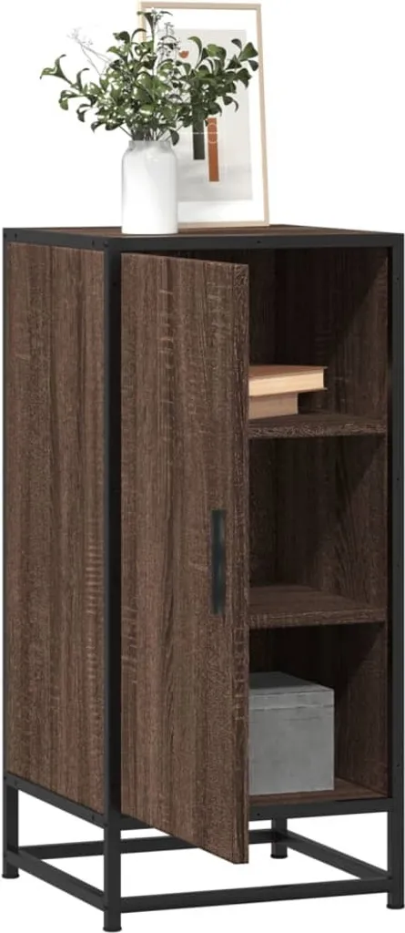Credenza Bassa Maison Exclusive 35,5x76 cm Rovere e Ferro Nero