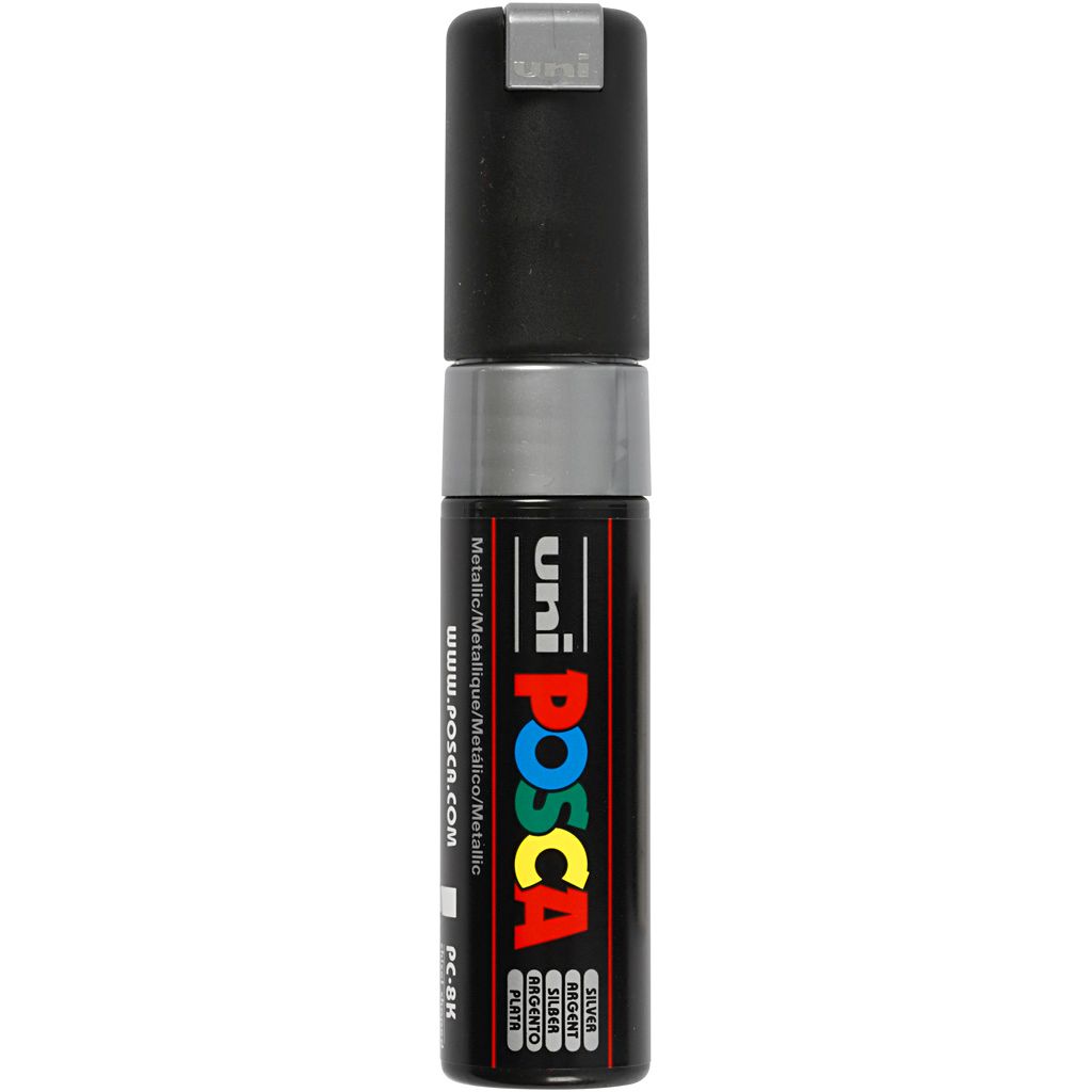 POSCA uni PC-8K, 1 Stück(e), Silber, Meißel, Schwarz, Produktbild 