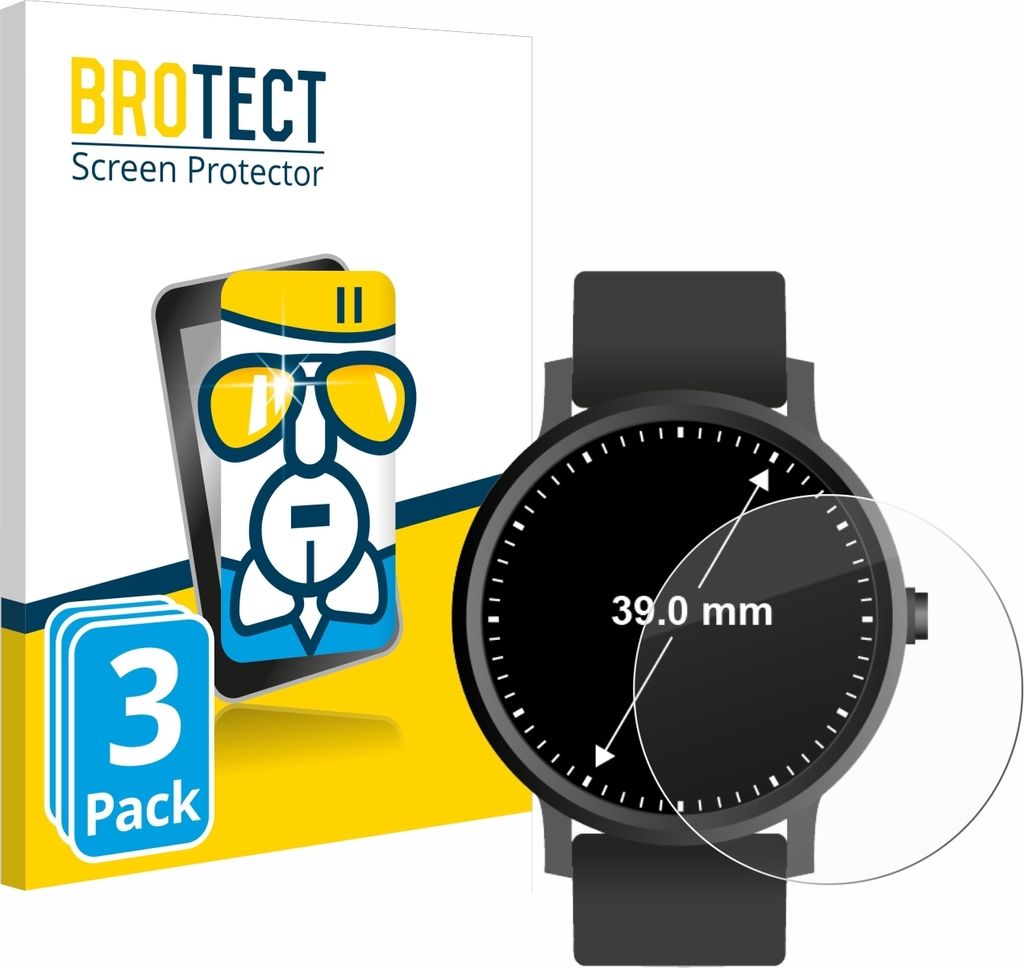 3x BROTECT Schutzglas für Armbanduhren (Kreisrund, ø: 39 Produktbild 