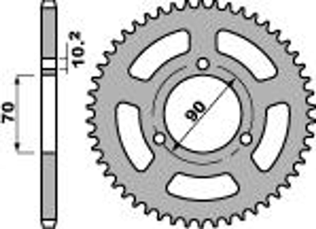 Hinterrad-Zahnrad PBR Stahl 45T für Honda MB/MBX 50, MTX 80, Kette 420