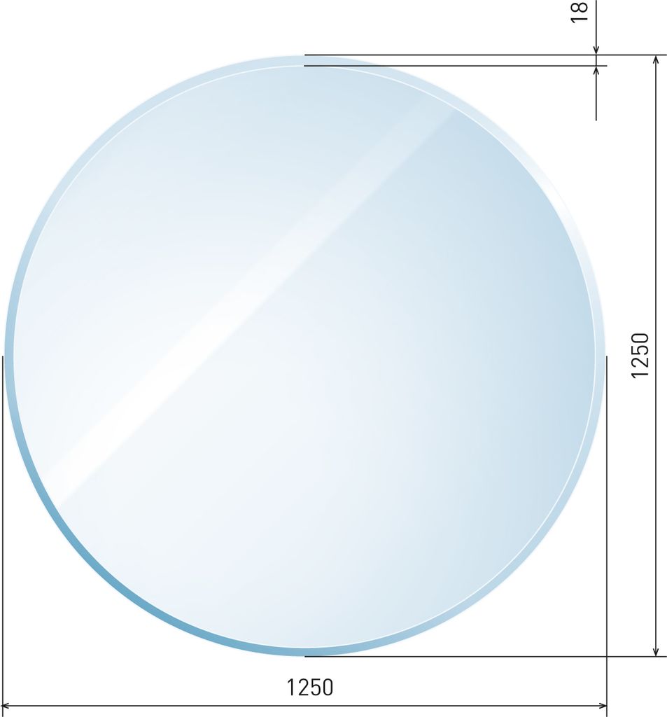 Raik Kamin Glasplatte Kreis 2 inkl. Facette