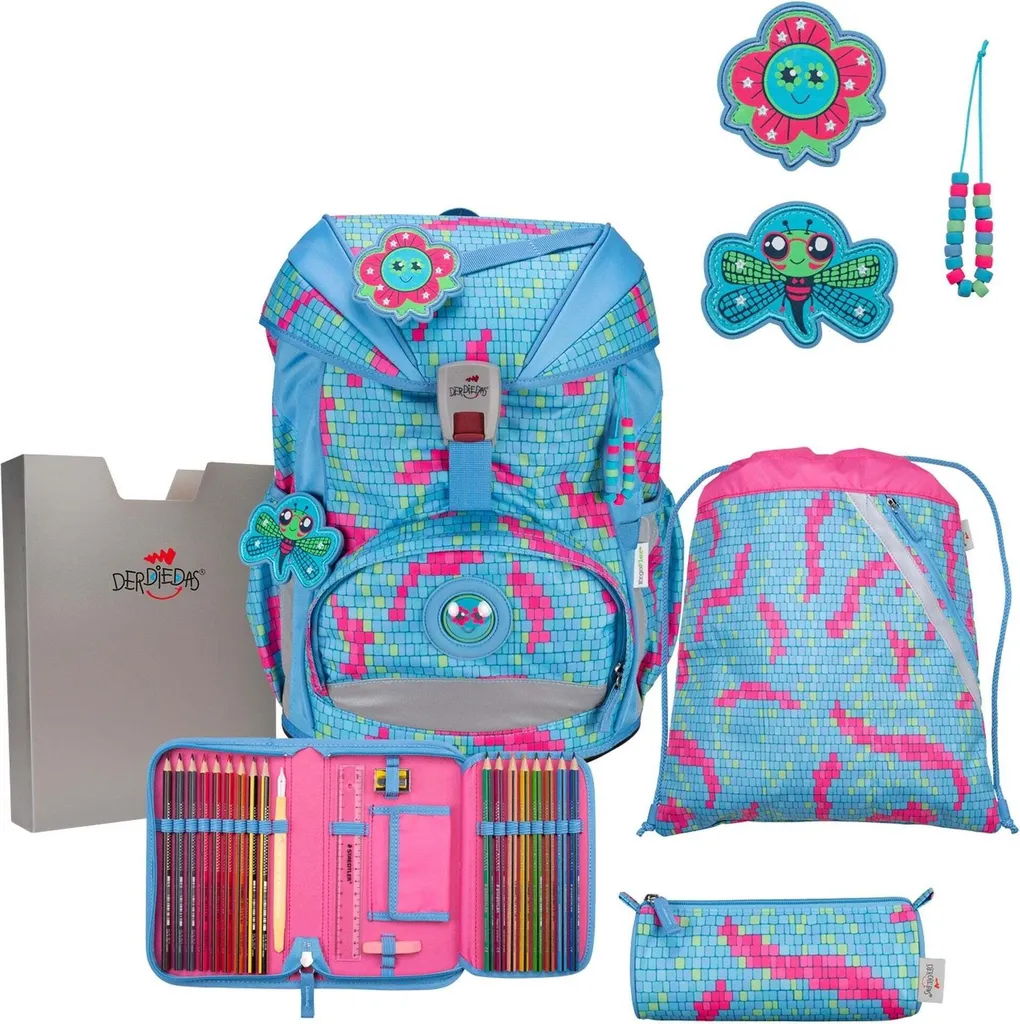 Set scolaire ErgoFlex Light Happy Pixel idéal pour le dos des enfants