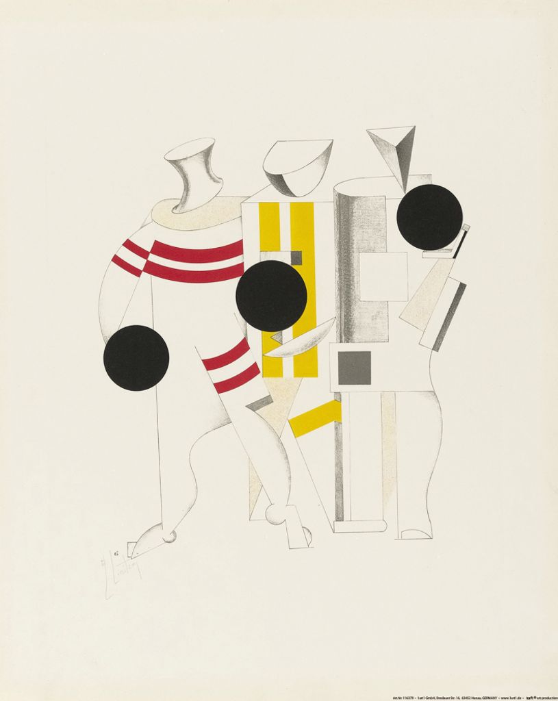 El Lissitzky Kunstdruck Bild - Siegœber Die Sonne, Sportsmänner, 1923 (50 x 40 cm)