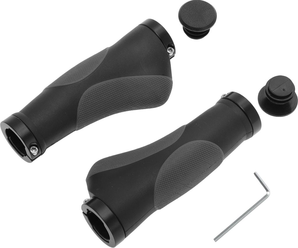1 Satz Fahrradgriffe, rutschfeste ergonomische Fahrradgriffe, Lenkergriffe für E-Bike Trekking Bike Mountainbike, Grau Schwarz