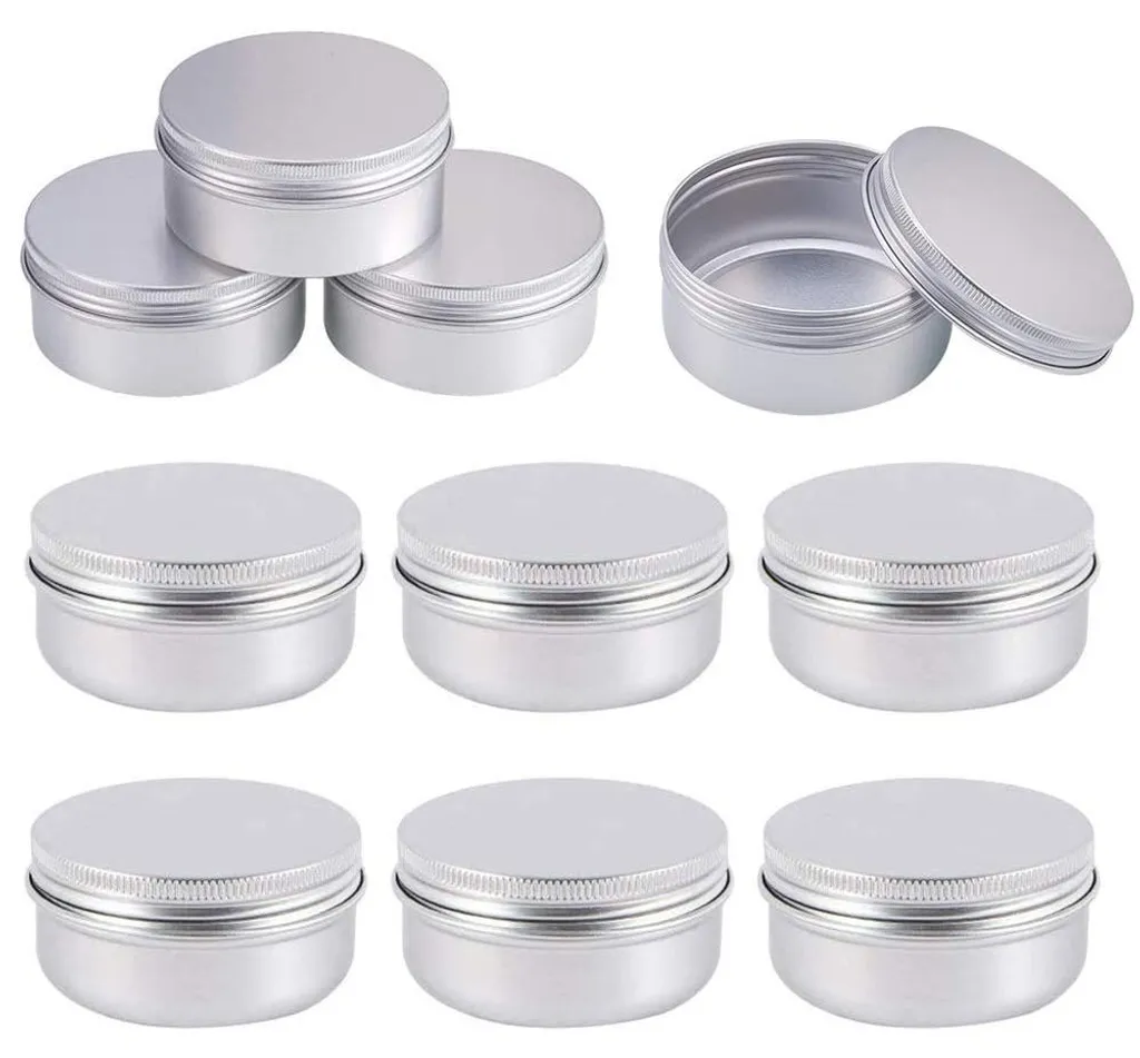 Récipients de voyage 50ml en aluminium pour crème, bougies et DIY
