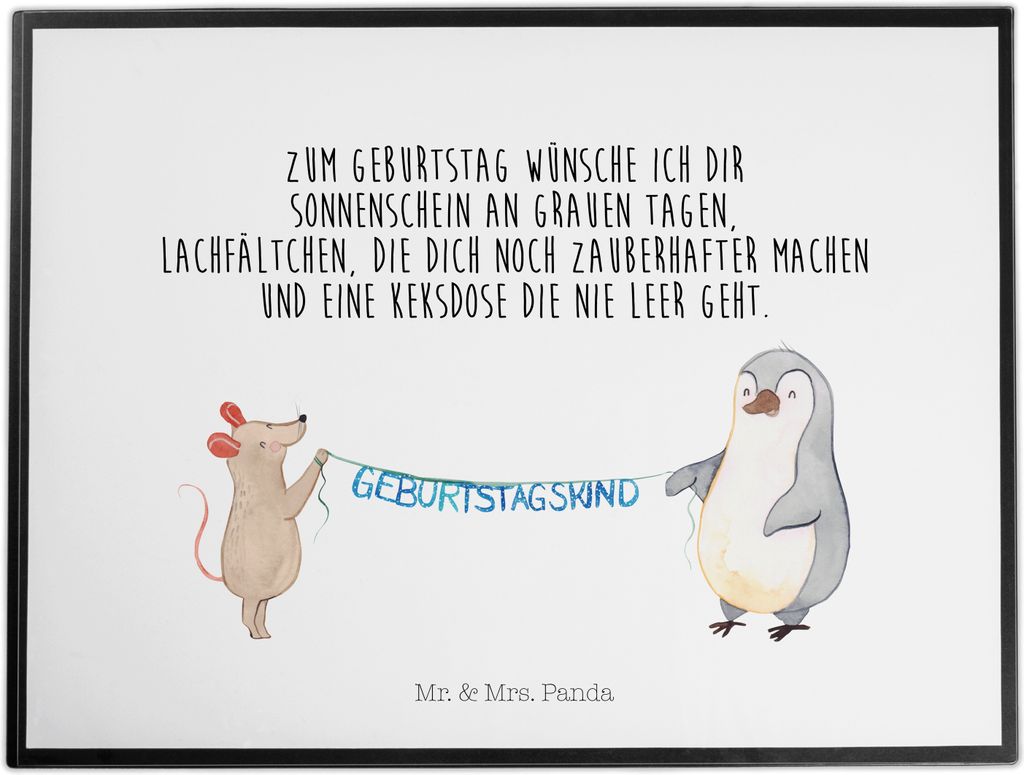 Mr. & Mrs. Panda Schreibunterlage Maus Pinguin Geburtstag - Weiß - Geschenk, Geburtstage, Happy Birthday, schreibtischunterlagen, schreibtischunte...