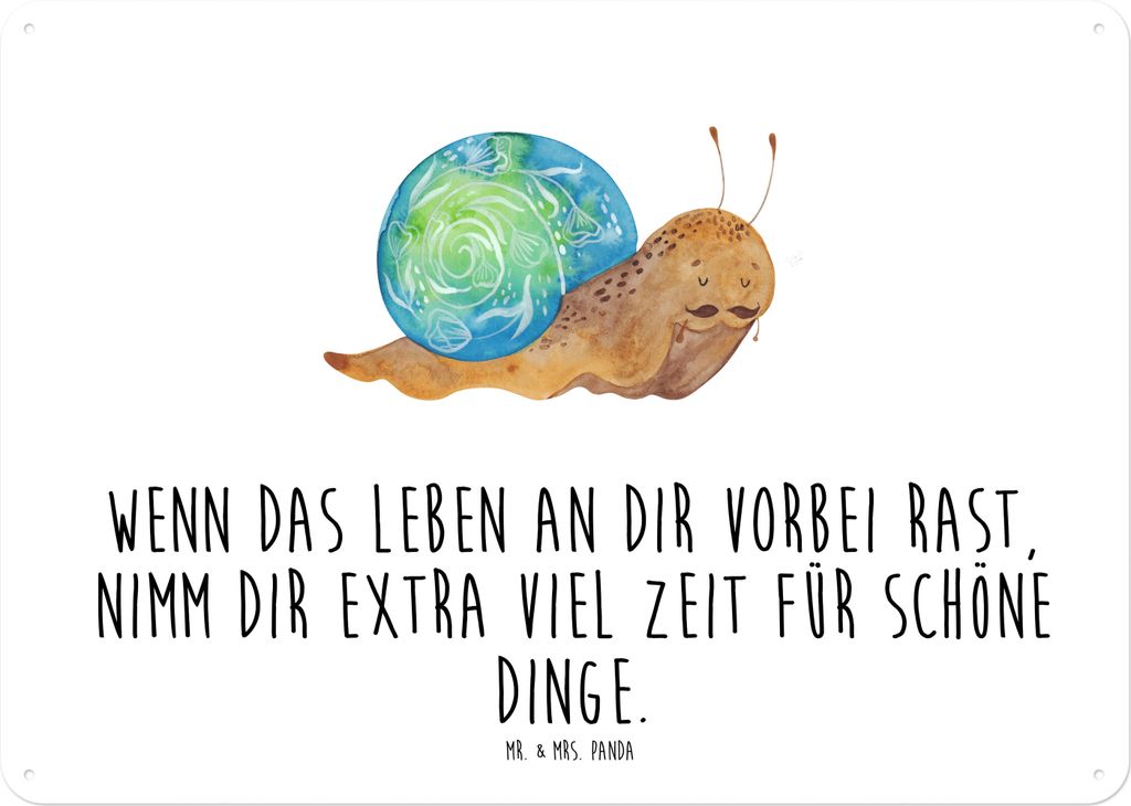 Mr. & Mrs. Panda tafel Schnecke Sir DIN A4 - Weiß - Geschenk, Motivation, wandtafel, Weisheit, Lebenszeit, Schild, Wandbild, Blechschild, Magnetsc...