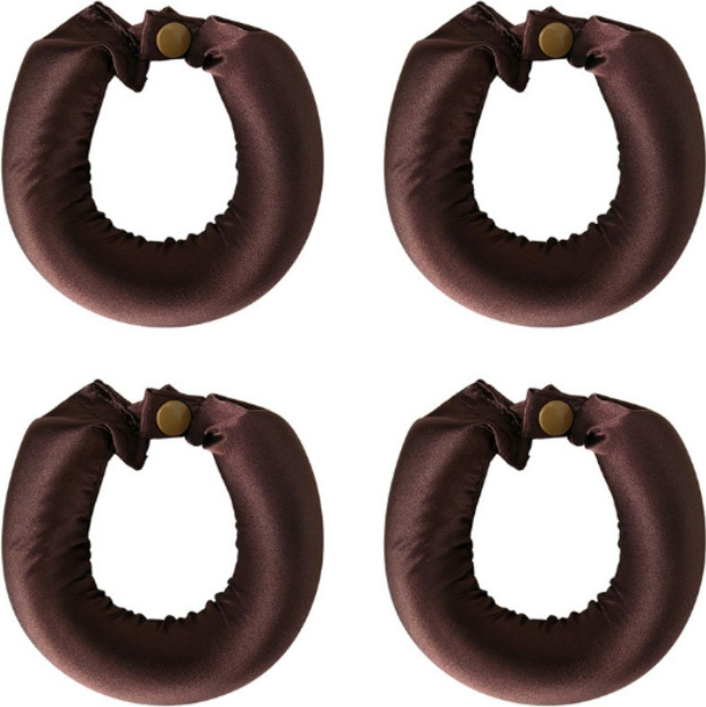 INF 4-teiliges Lockenstab-Stirnband ohne Hitze, Lockenwickler für die Nacht für langes Haar Braun