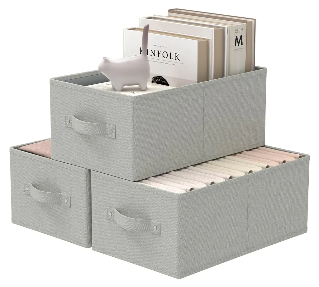 Lot de 3 boîtes de rangement pliables en tissu Oxford 33 x 23 x 14 cm