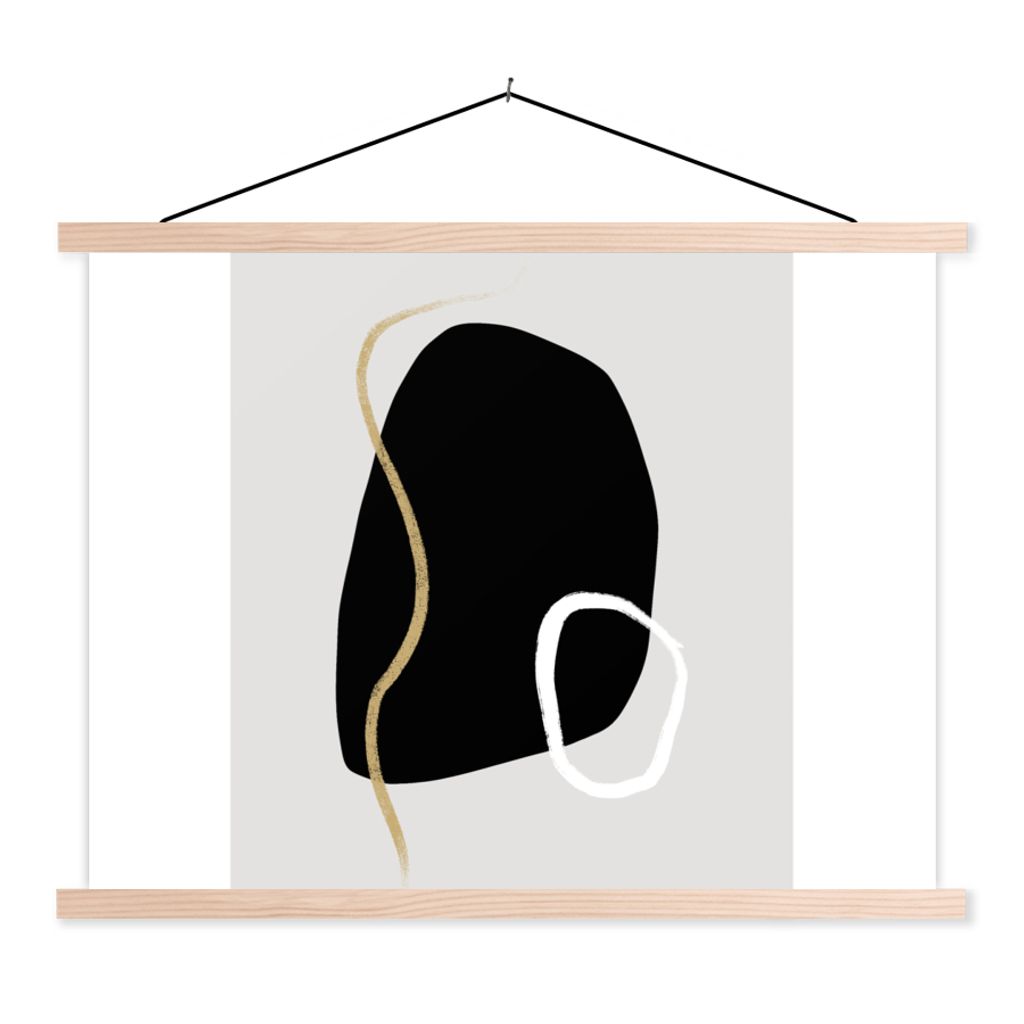 MuchoWow Textilposter Minimalismus - Abstrakt - Design 40x30 cm mit holzfarbenen Rahmen - Bilder