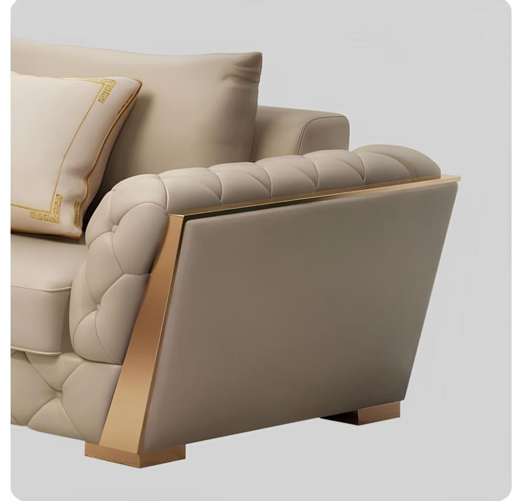 Modernes Sofa 3 Sitzer Wohnlandschaft Designer Couchen Sitzpolster Neu Ledersofa