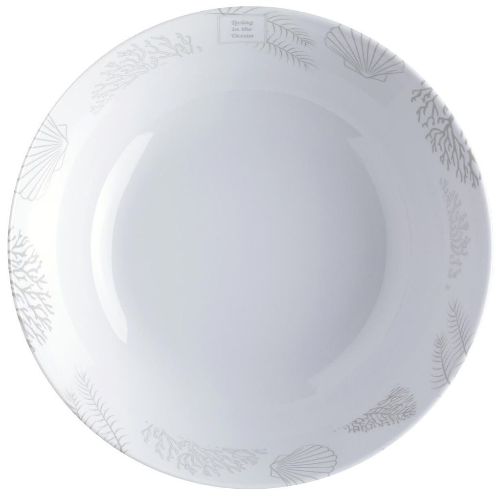 tiefer Teller Suppenteller, Melamin, 19cm, navy weiss - Serie Living einzeln