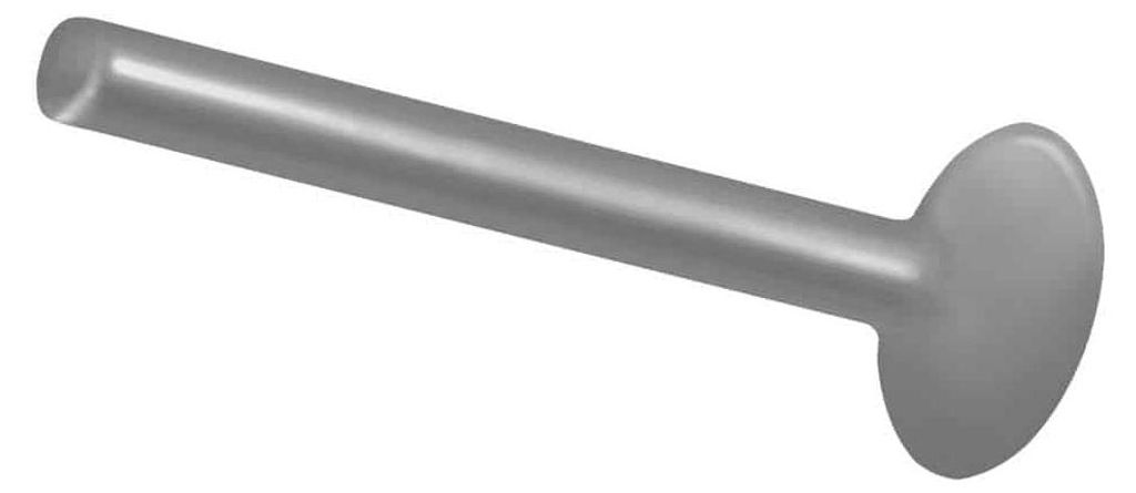 Ohrpiercing, Nasenpiercing PTFE Labret ohne Kugel Silber Stablänge: 17mm | Stabstärke: 1,6mm