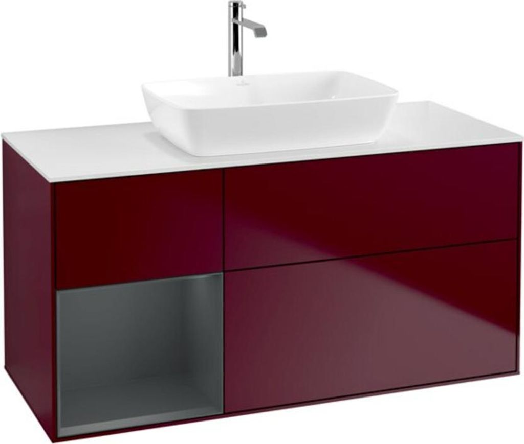 V&B Waschtischunterschrank Finion 120cm, Pl wh. m, Reg md m Lac, Peo m