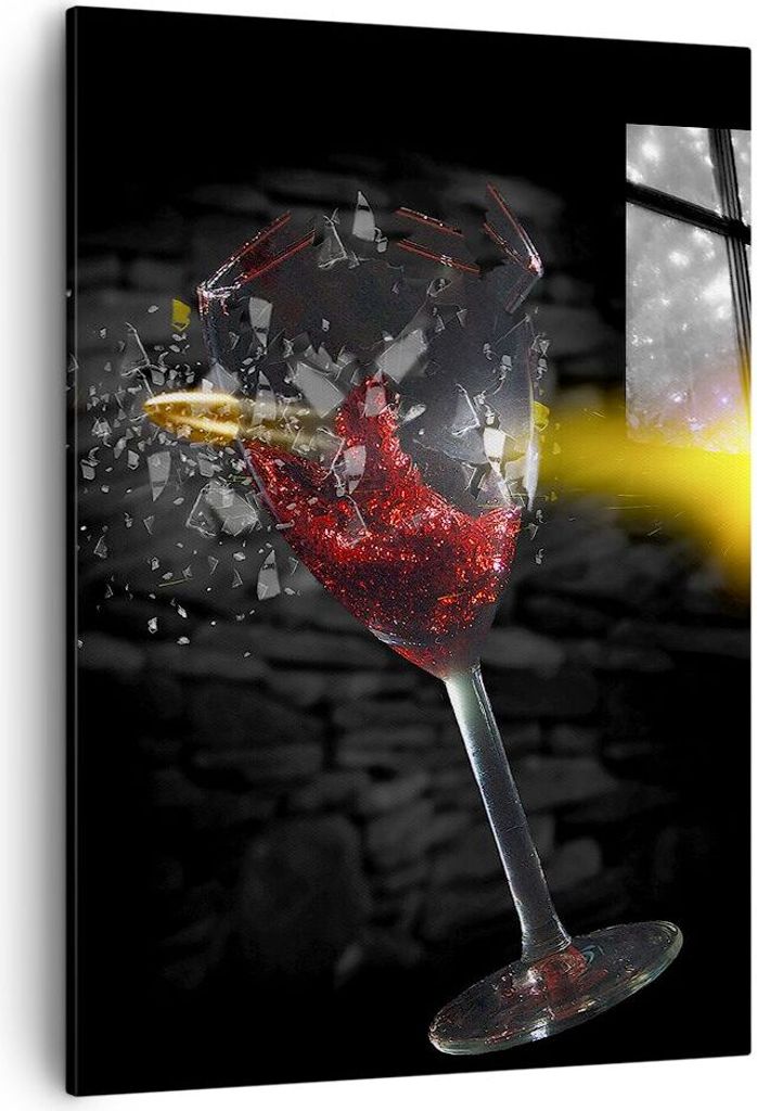 Bild auf Leinwand - Leinwandbild - Einteilig - Waffe Kugel Glas Rebe - 50x70cm - Wand Bild - Wanddeko - Wandbilder - Leinwanddruck - Wanddekoration...