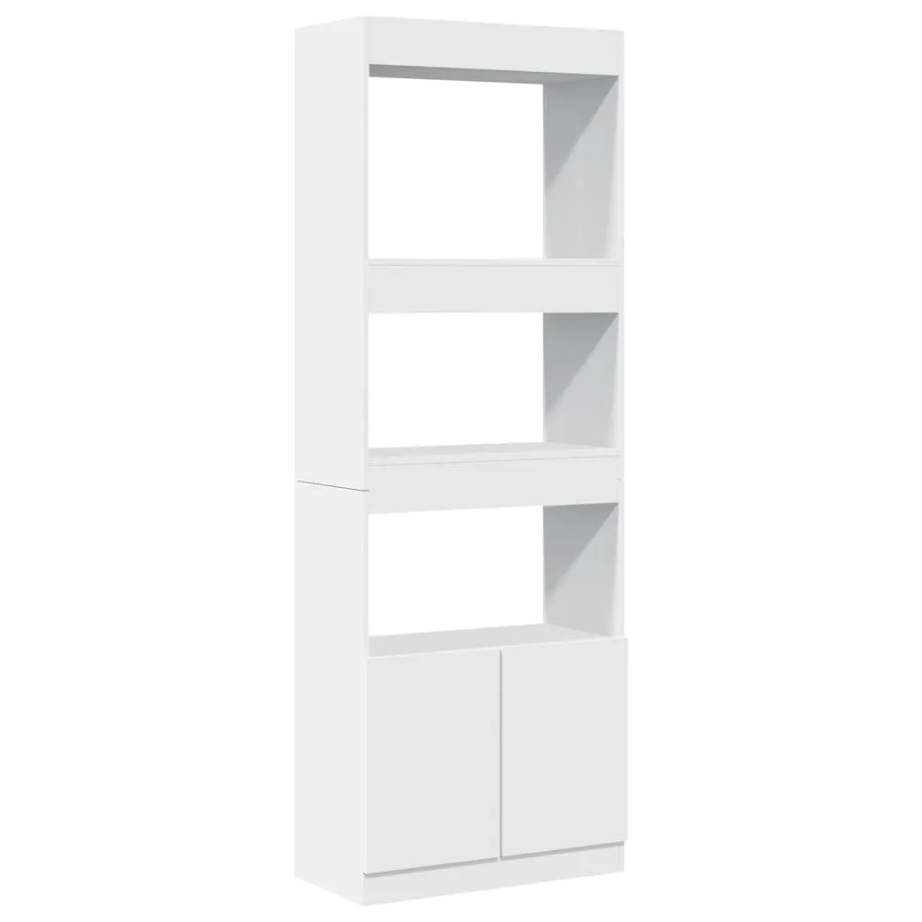 vidaXL Highboard Blanc 63x33x180 cm en Bois Composite Style Épuré