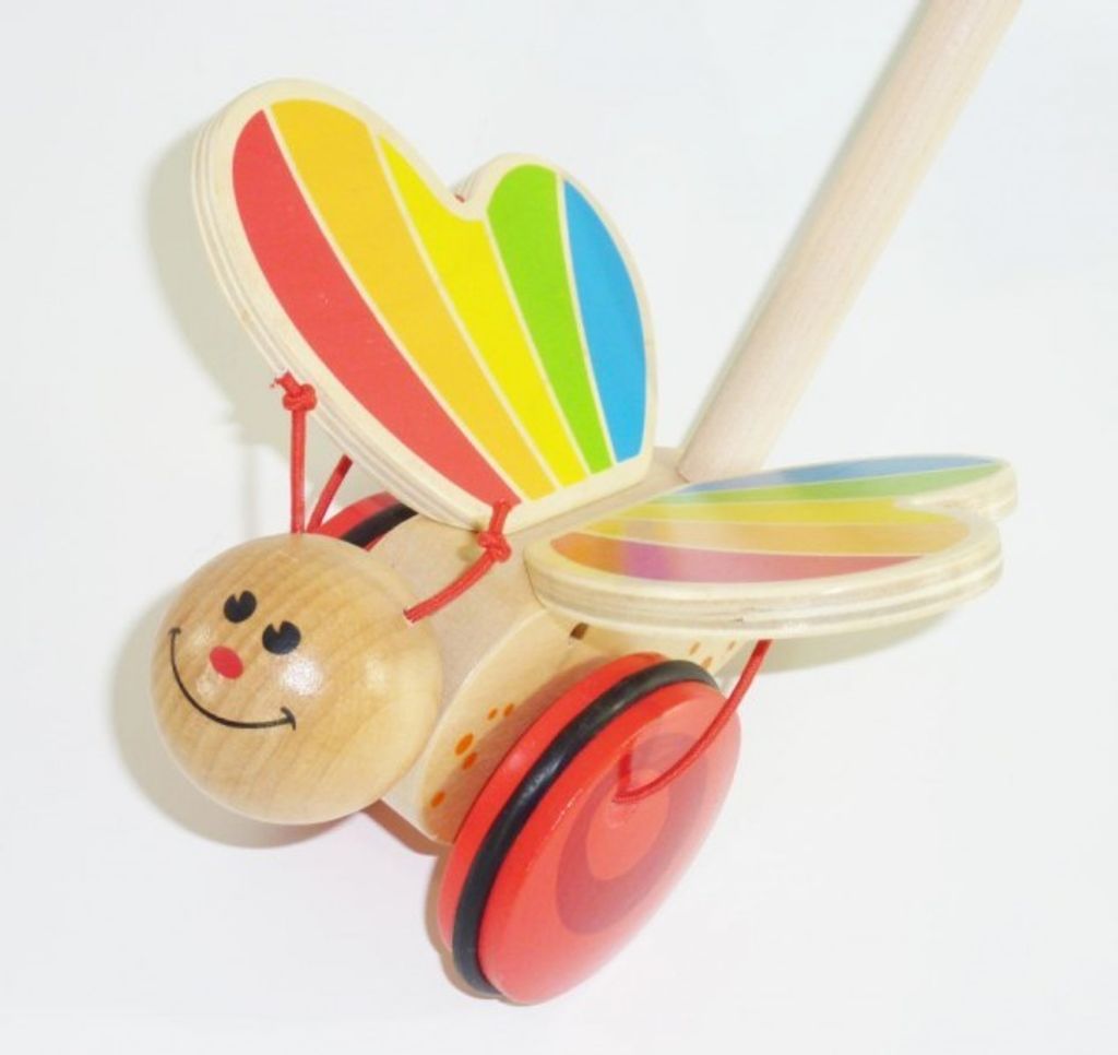 Hape Holz Schiebespielzeug Schmetterling - buntes Kleinkindspielzeug