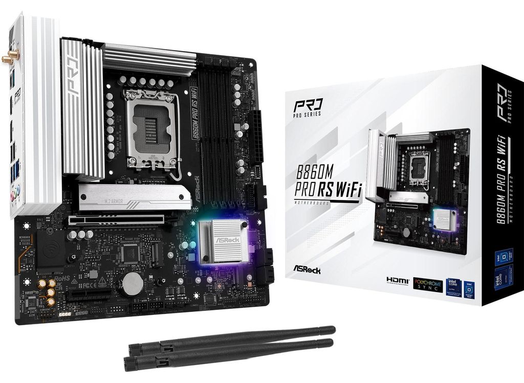 ASRock B860M Pro RS WiFi, Mainboard Produktbild 