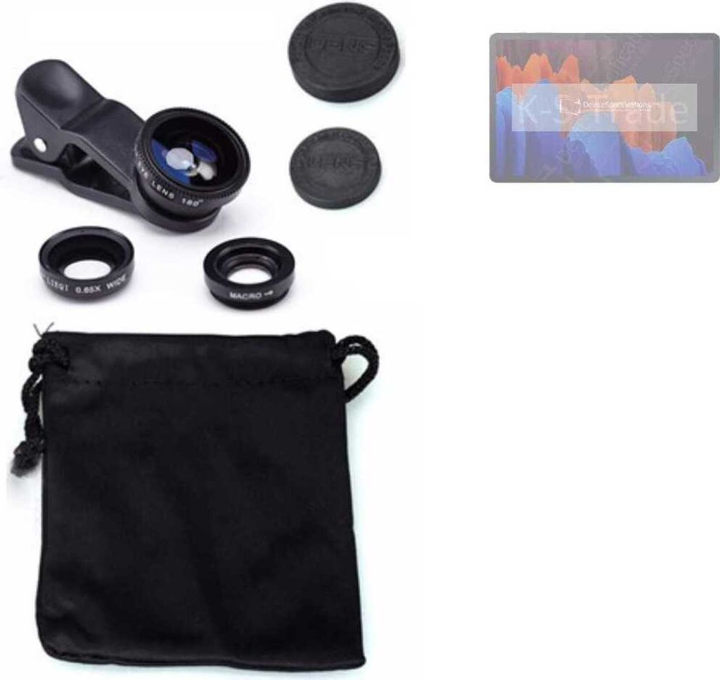 K-S-Trade Smartphone Kamera Linsen Set Kompatibel mit Oppo A53 (2020) 3in1 Clip-On Kamera Adapter Macro Weitwinkel FishEye Fischauge Objektiv Linse
