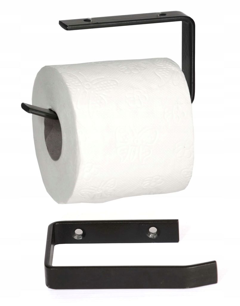 Toilettenpapierhalter Klopapierhalter Stahlblech Papierhalter Schwarz Matt