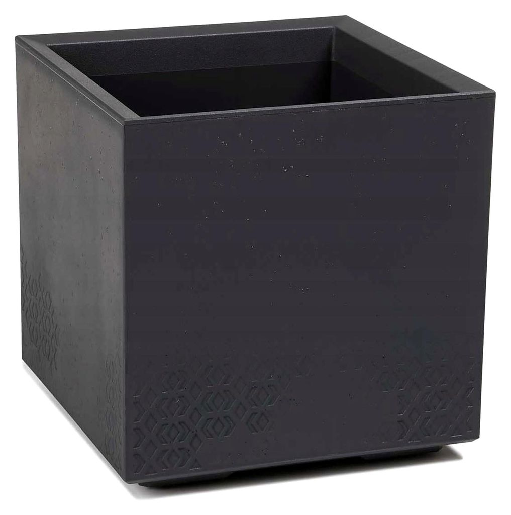 Blumentopf Dunkelgrau 40 x 39 x 39 cm Pflanzkübel Groß Außen - Pflanzkasten auf Rollen mit Abflussstopfen - Pflanzkübel Betonoptik für Garten ...