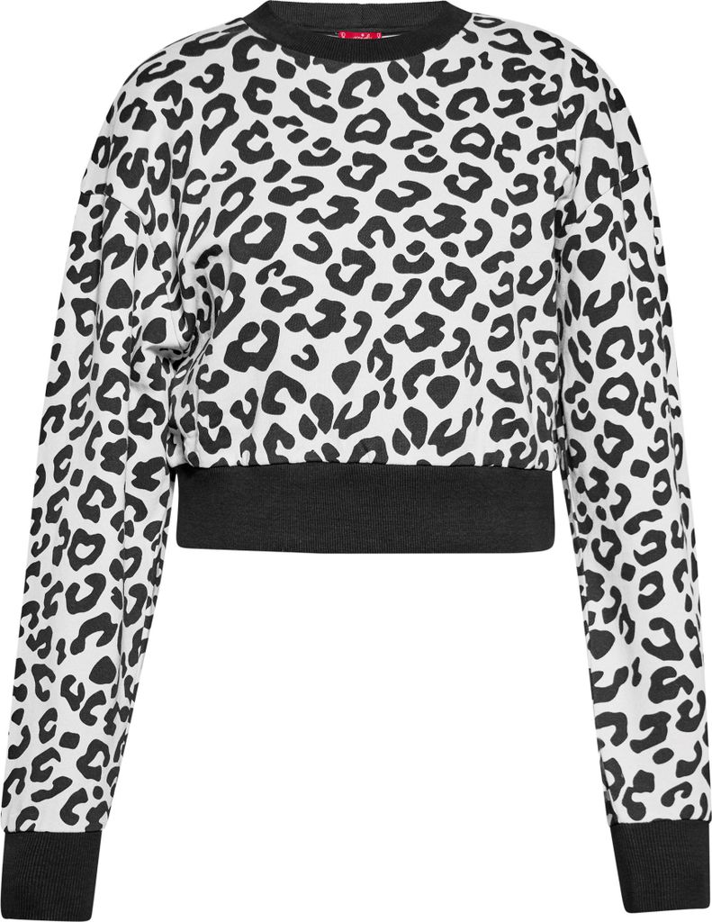 SWIRLY damen sweatshirt - weiss leo, XS