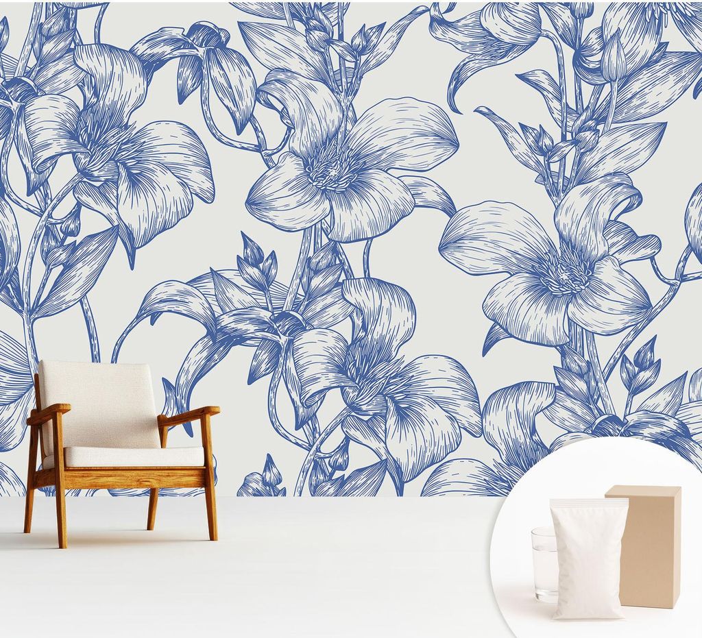 Fototapete - 312x219 cm - Tapete - Wandtapete - Wandbilder - Dekofolie - Tapete Folie - Wand - Dekoration - Wohnzimmer - Blütenzweige