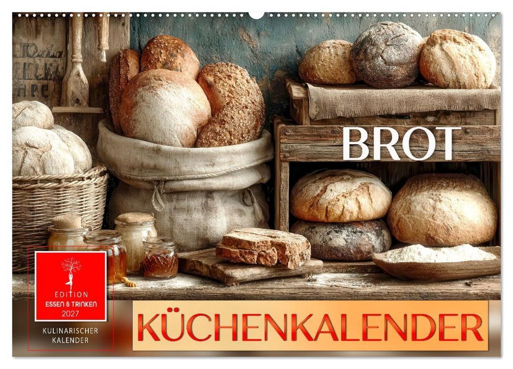 Küchenkalender Brot (Wandkalender 2027 DIN A2 quer), CALVENDO Monatskalender