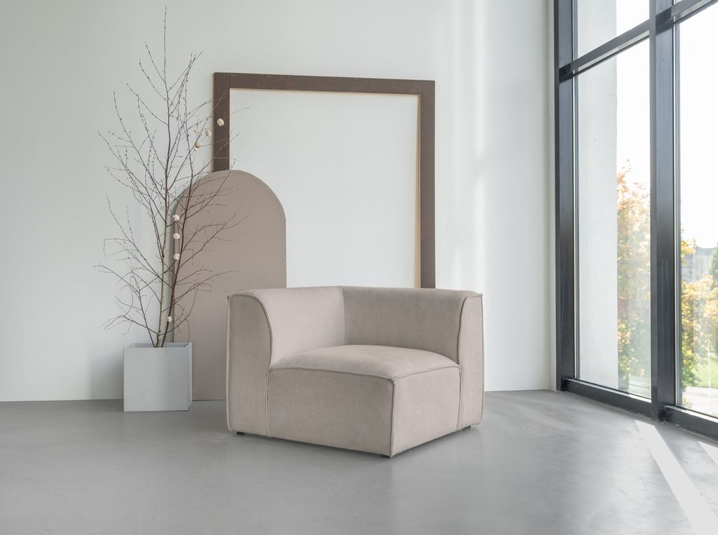 MIUFORM Flex Felix Modulares Ecksofa ECK-FORM - 93 x 93 cm - Dunkelbeige - Sofa Couch