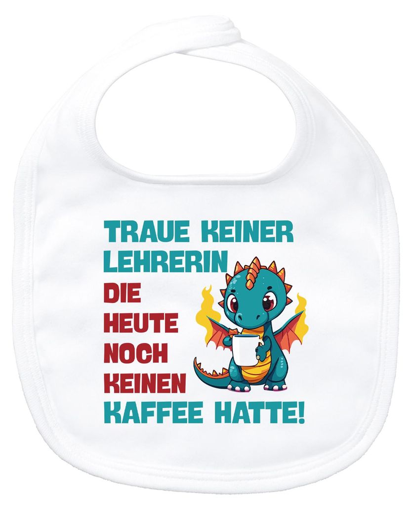 Huuraa Baby Lätzchen Lehrerin trauen noch keinen Kaffee hatte White Klettverschluss Baumwolle Latz Geschenkidee