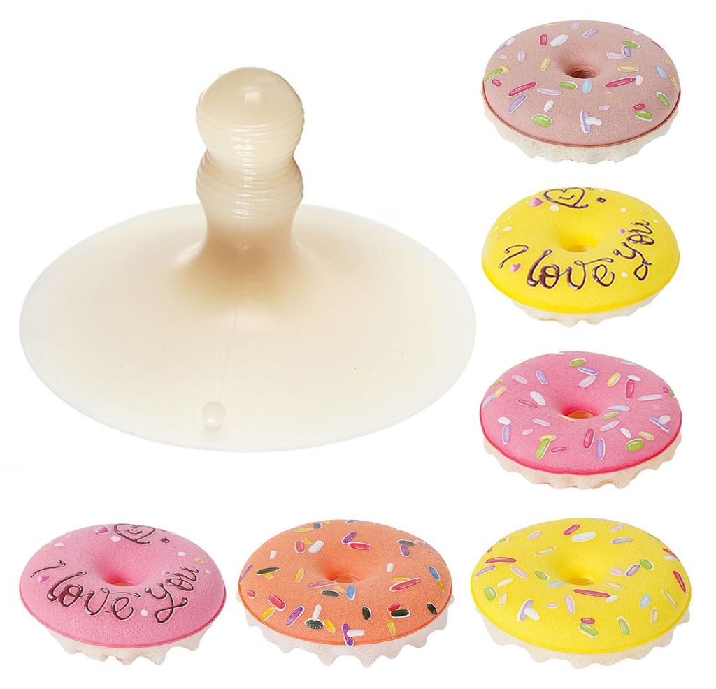 2/3/4 Stück Donut-Schwamm mit Saugnapf, kratzfest, schnell abtropfend, antihaftbeschichtet, Geschirrspülbürste, Kochgeschirr B