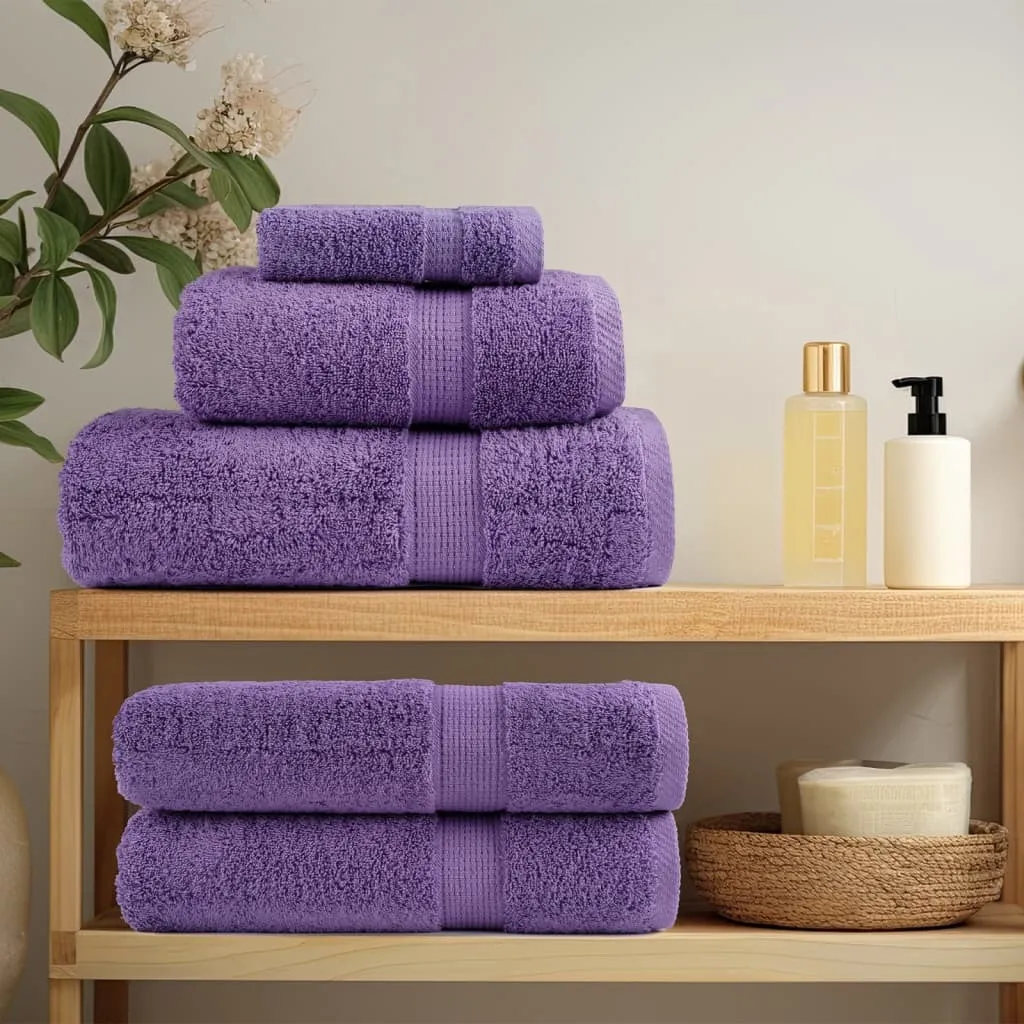 vidaXL Asciugamani Premium SOLUND 4 pz. Viola 100x200 cm 600 g/m²