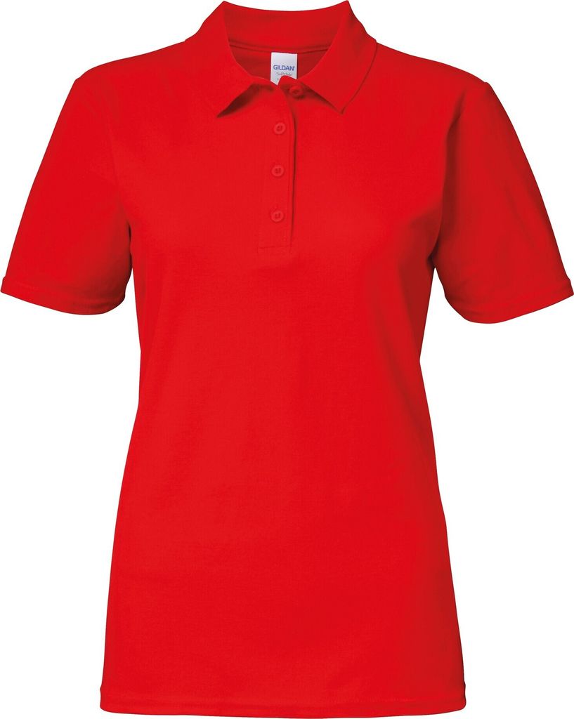 Gildan Softstyle Damen Kurzarm Doppel Pique Polo Shirt BC3719 (XL) (Rot)