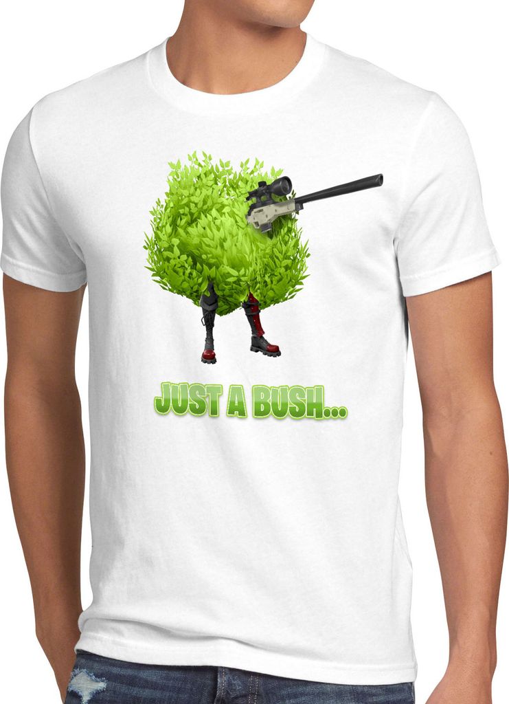 BaumwolleCloud Just a Bush Herren T-Shirt battle royale multiplayer online survival