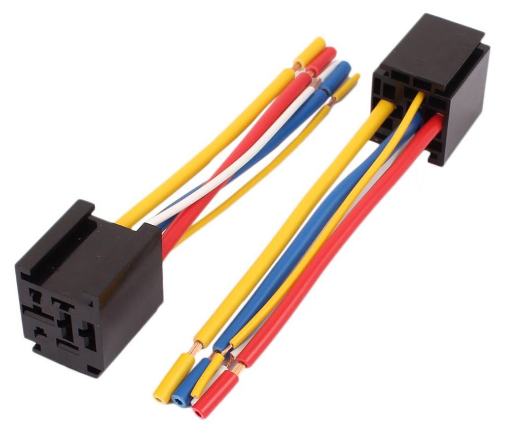 5Stk DC 12V/24V 80A 5-Pin Draht Relais Sockel Kabelbaum Anschluss fš¹r Auto