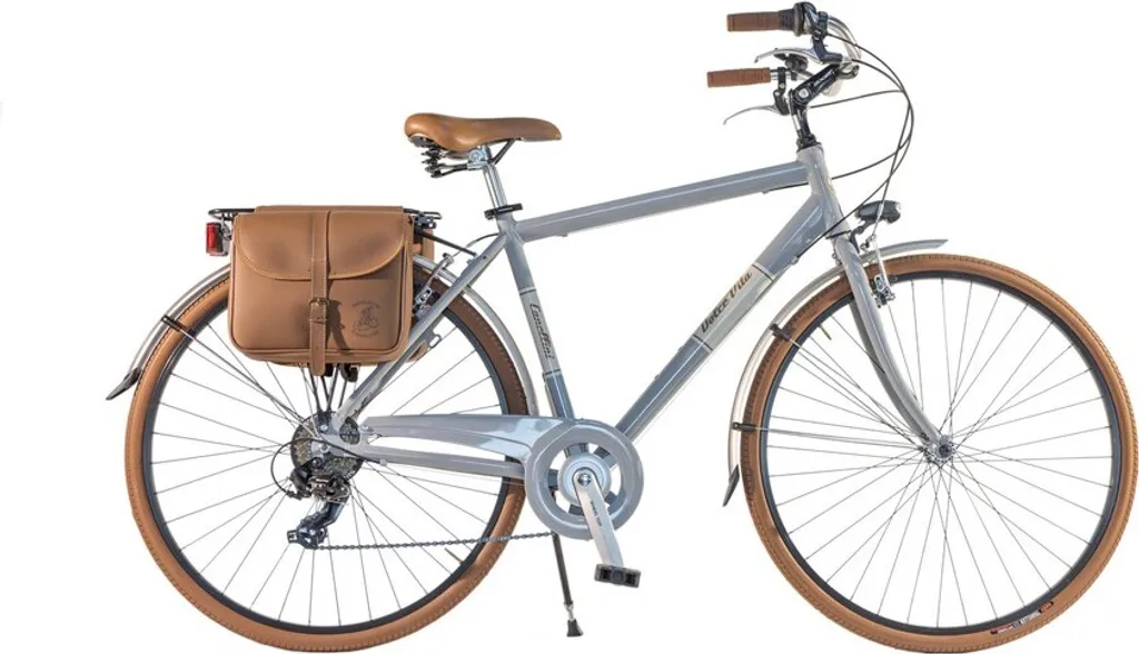 Vélo vélotaf homme Dolce Vita gris avec sacoches pour la ville 50