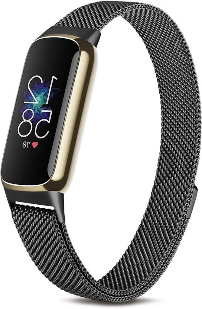 Bracelet en maille magnétique noir pour montre connectée - Design Métal