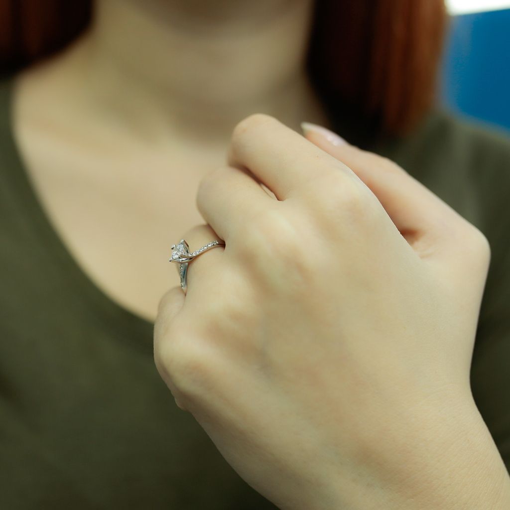 0,45 Carat Diamant Solitär Ring Antragsring 14 Karat Weißgold