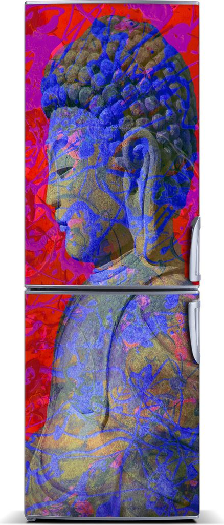 Tulup Kühlschrankdekoration - Magnetmatte - 70 cm x 190 cm - Magnet auf dem Kühlschrank - Abstraktion Buddha