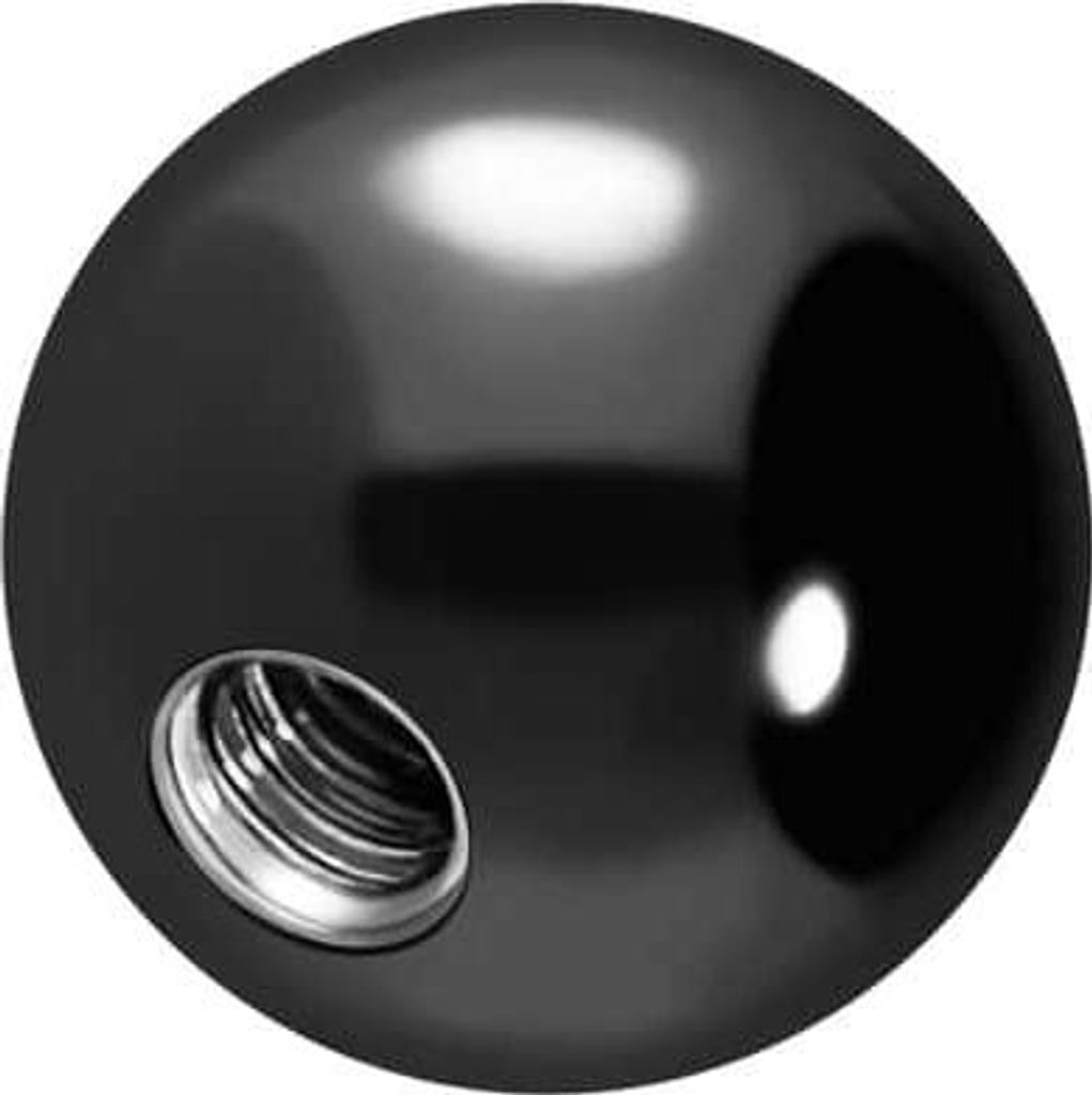 Titan Schraubkugel Schwarz Gewinde: 1,6mm | Kugelgröße: 3mm