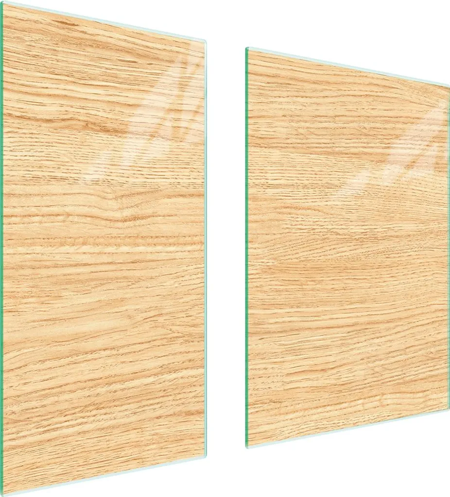Piastre copri fornelli 2 pezzi 75x52 Copri piano cottura in ceramica tagliere in vetro legno beige