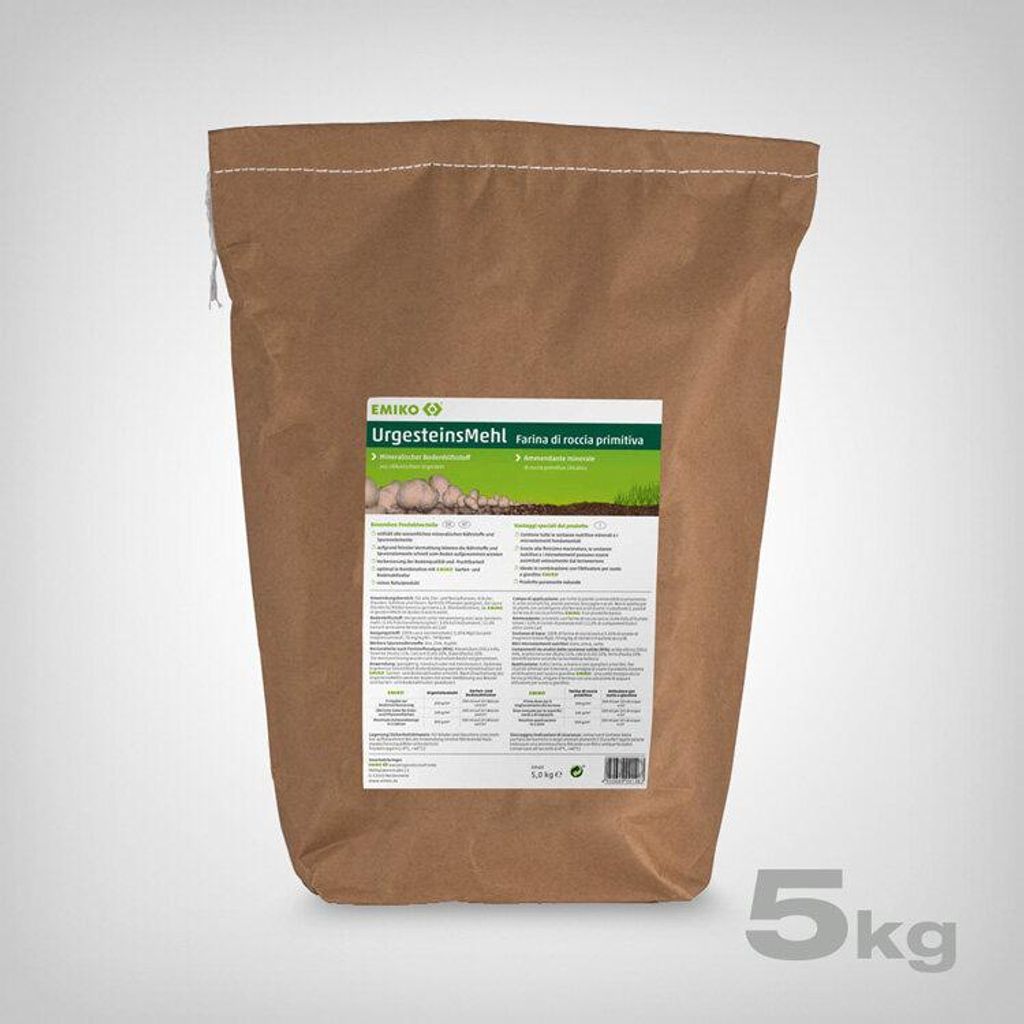 Emiko Urgesteinsmehl 5 kg | Mineralstoffreiche Bodenverbesserung für gesunde Pflanzen
