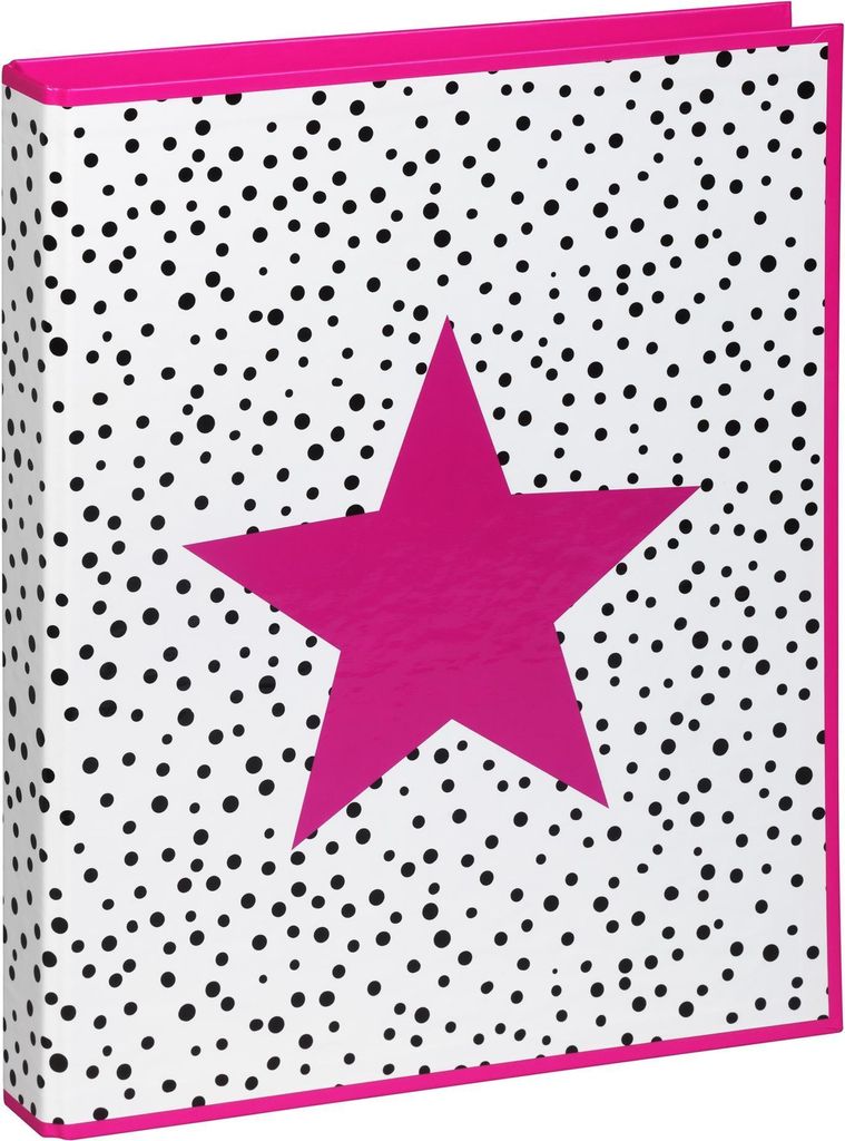 Pagna Pagna Ringbuch A4 Pink Star sort. Produktbild 