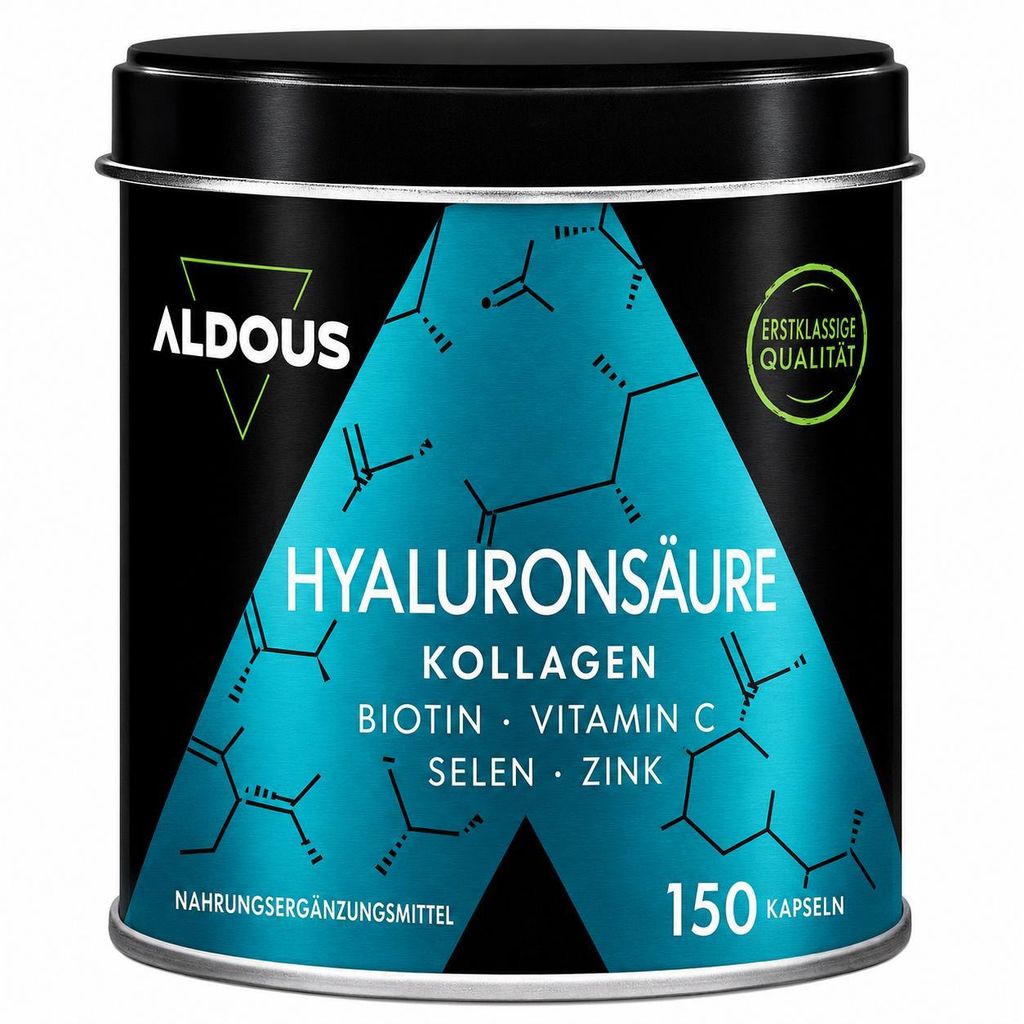 Hydrolysiertes Kollagen + Hyaluronsäure 220 mg - 150 Kapseln - 800 mg Kollagen pro Dosis - feuchtigkeitsreiche Haut und starke Gelenke - Vitamine