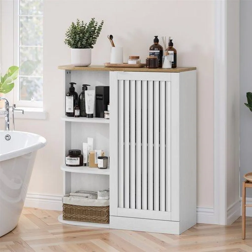 Meuble d'angle de rangement ouvert moderne avec portes couleur rouille