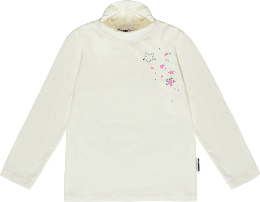 Rollkragenpullover für Mädchen Star - Weiß - 98