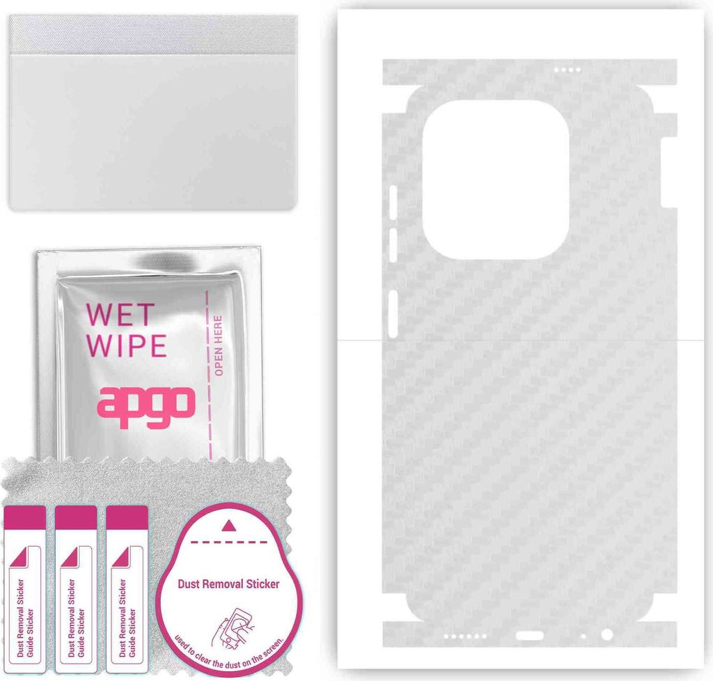 apgo Rückseite + Seiten Schutzfolie, Skin, kompatibel mit Tecno Pop 8, Hinten Displayschutzfolie aus Vinylfolie, kratzfest, einfache Montage - Tra...